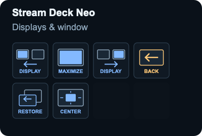 Stream Deck Neo: Displays & window