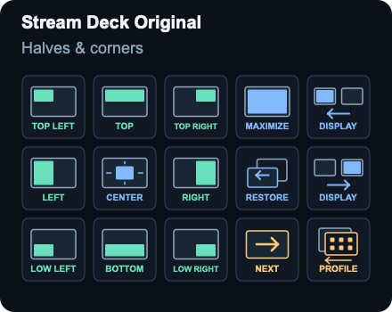 Stream Deck Original: Halves & corners