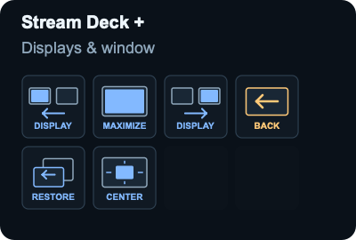Stream Deck +: Displays & window