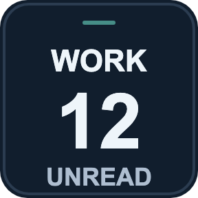 Work inbox with 12 unread messages