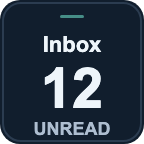 Unread counter showing 12