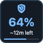 Copying: 64 percent, estimated 12 minutes remaining