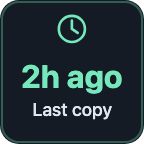 Last Backup: 2h ago, last copy