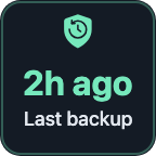 Backup Status: 2h ago, last backup