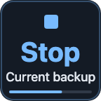 Stop current backup key